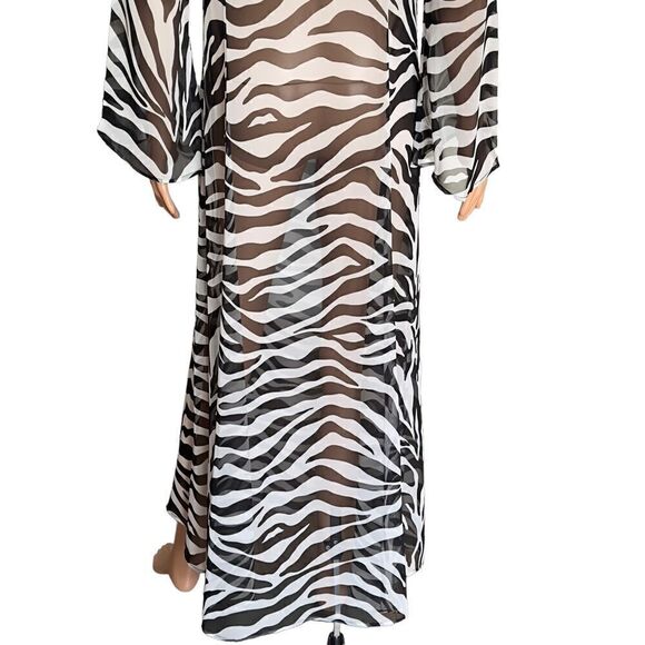 Victoria’s Secret Collection Vintage Sheer Zebra Print Maxi Dress / Coverup - Picture 8 of 16